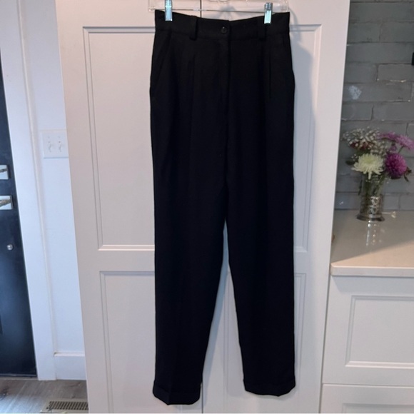 David Eliot New York Black Vintage Wool Trousers 8 - Picture 1 of 12